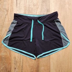 So Brand Girls Workout Athletic Shorts Black Gray Teal Size 14
